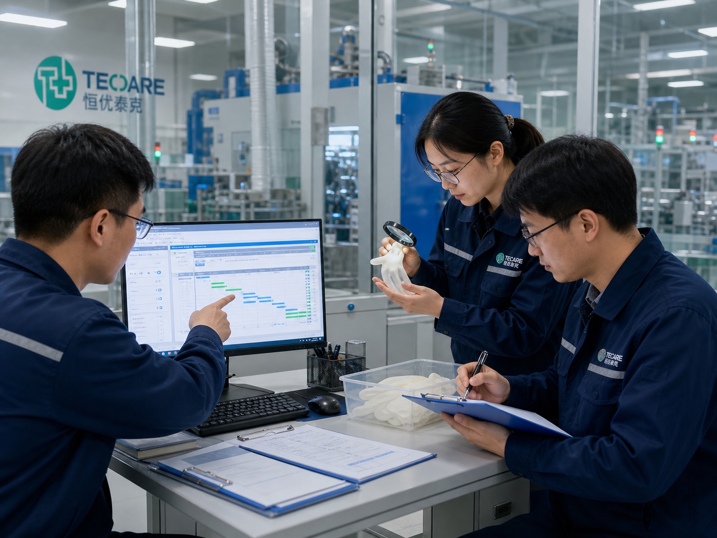 Chinese TEC CARE production and quality team conducting a root-cause investigation